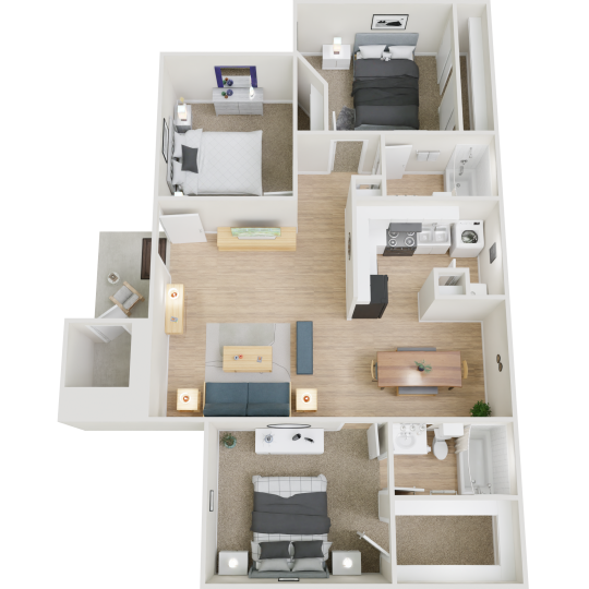 a living room filled with furniture and appliances